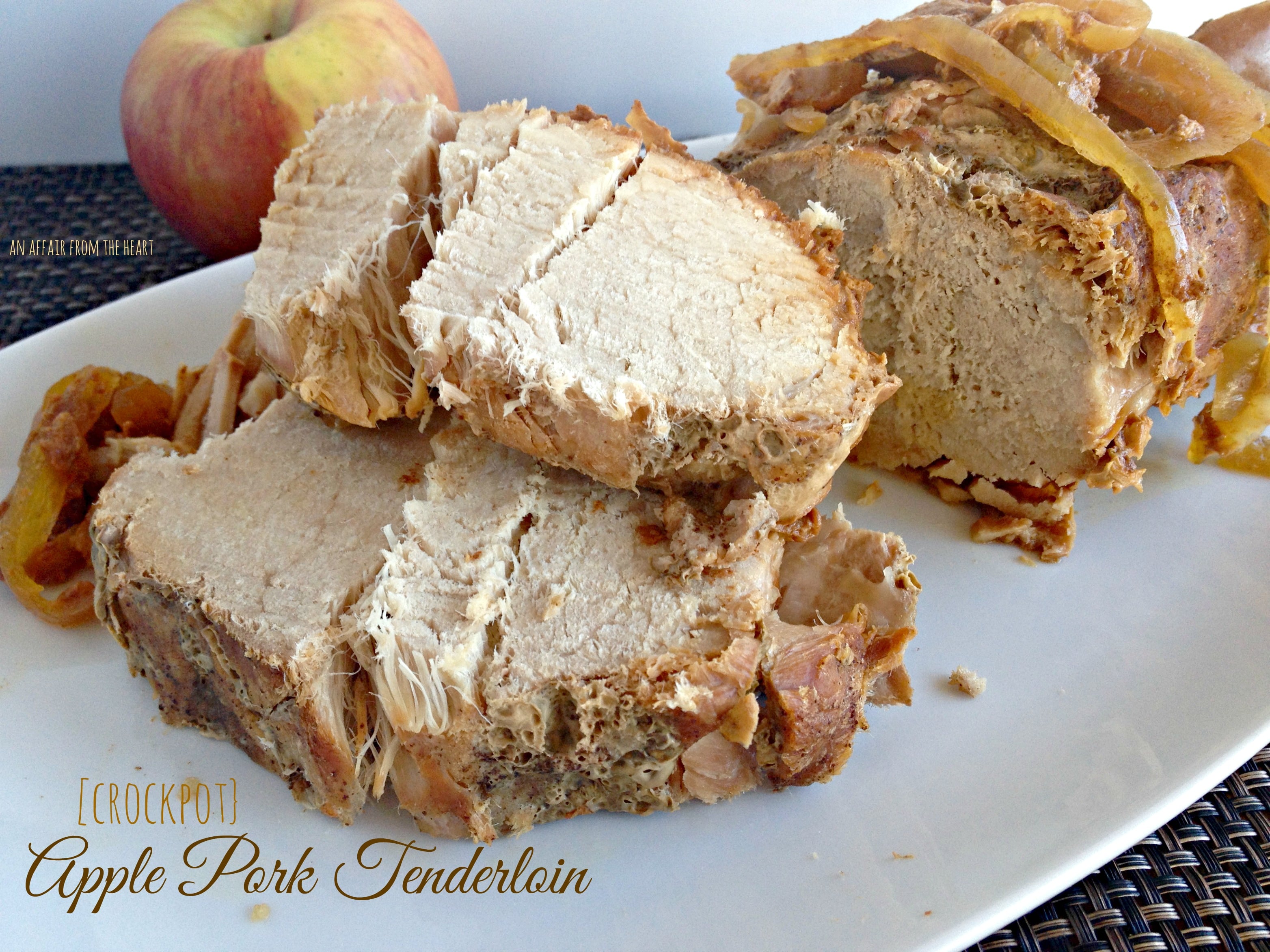 Apple Pork Tenderloin {in the crock pot}