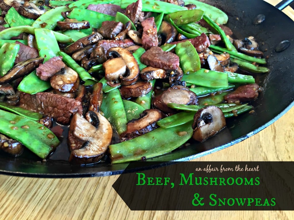 Asian Beef, Mushrooms and Snowpeas