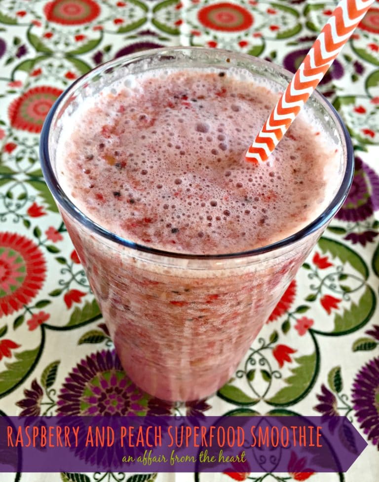 Raspberry and Peach Superfood Smoothie