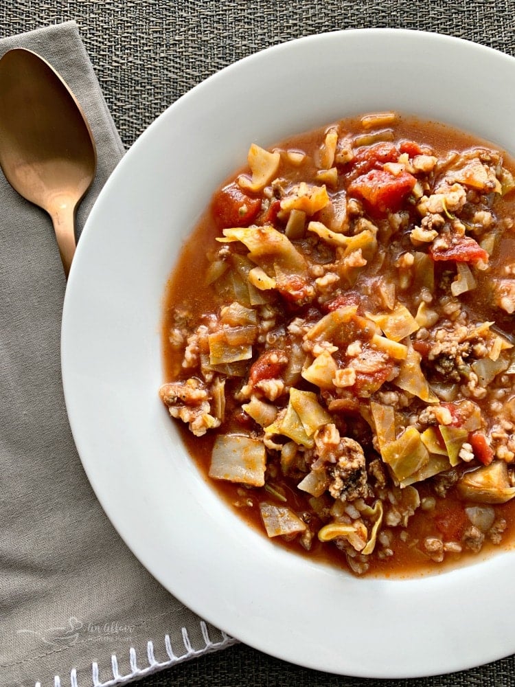 Cabbage Roll Soup - Flavors of Stuffed Cabbage Rolls in a one pot Soup!