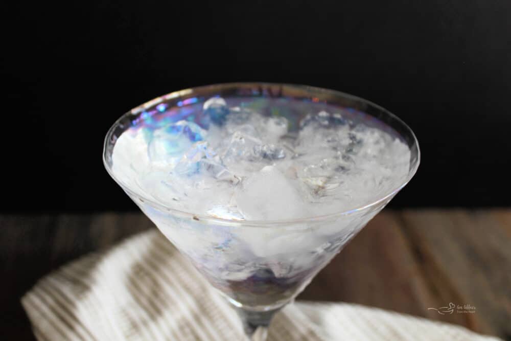 Frosted martini glass