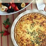 Pinterest image with text "Ham and Smoked Gouda Quiche"
