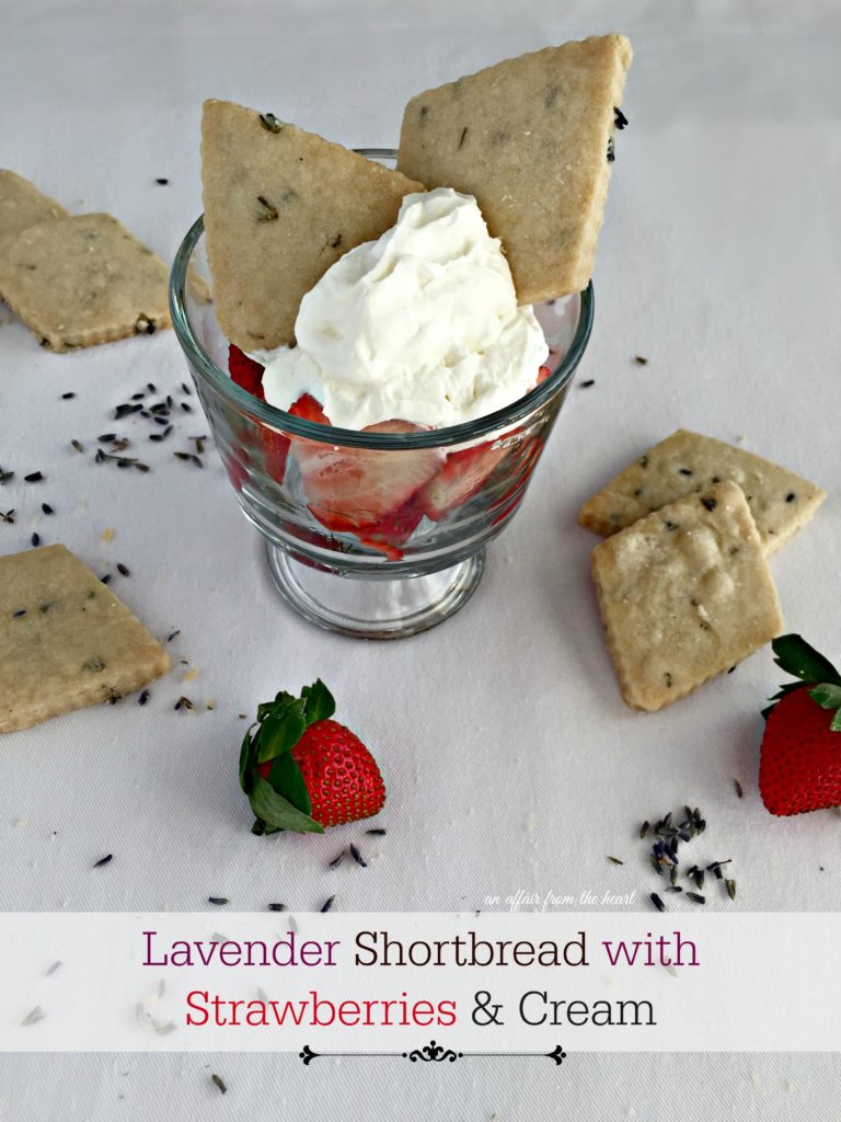 Lavender Shortbread with Strawberries & Cream