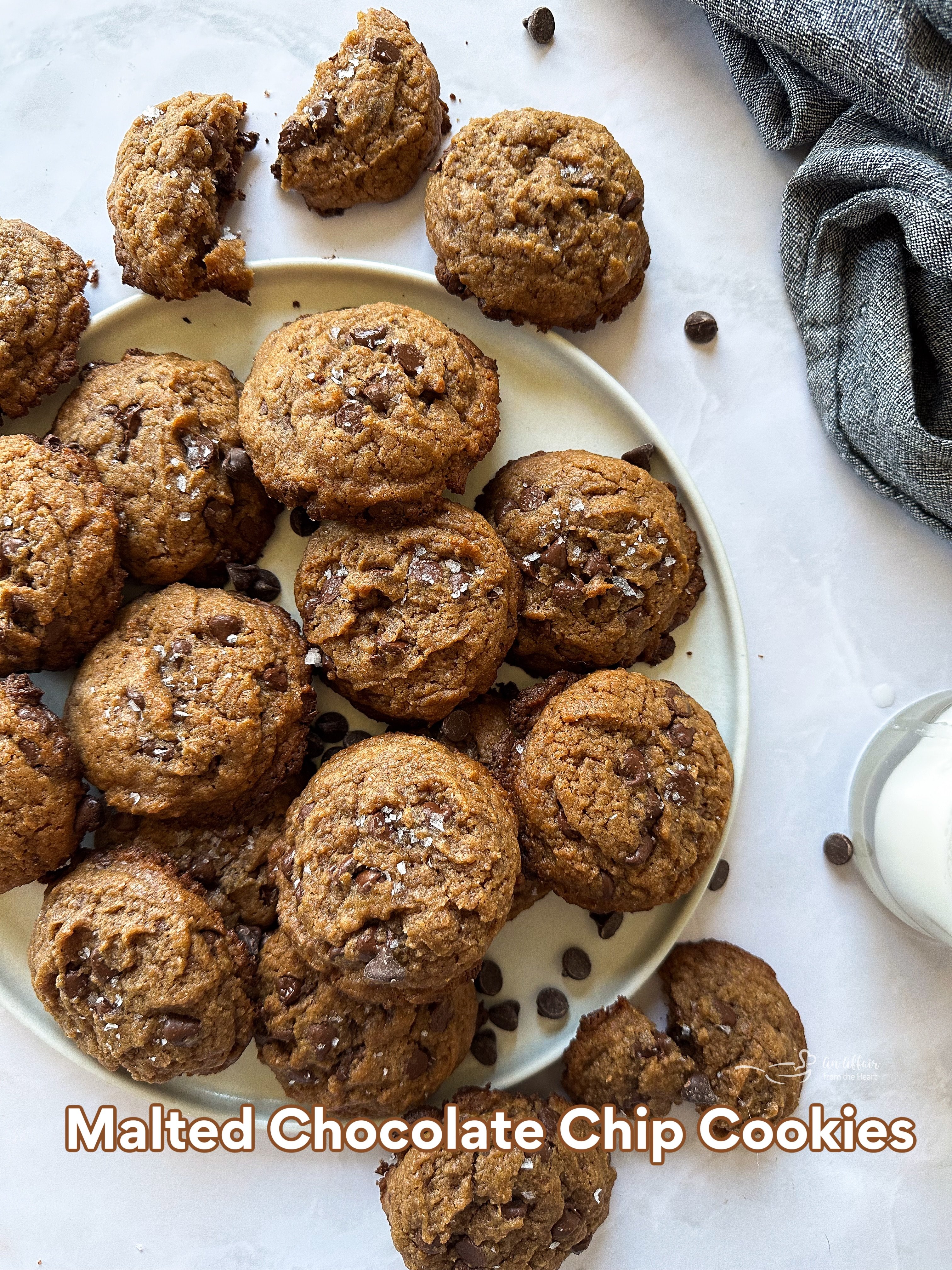 Chewy Malted Chocolate Chunk Cookies (easy + no-chill)