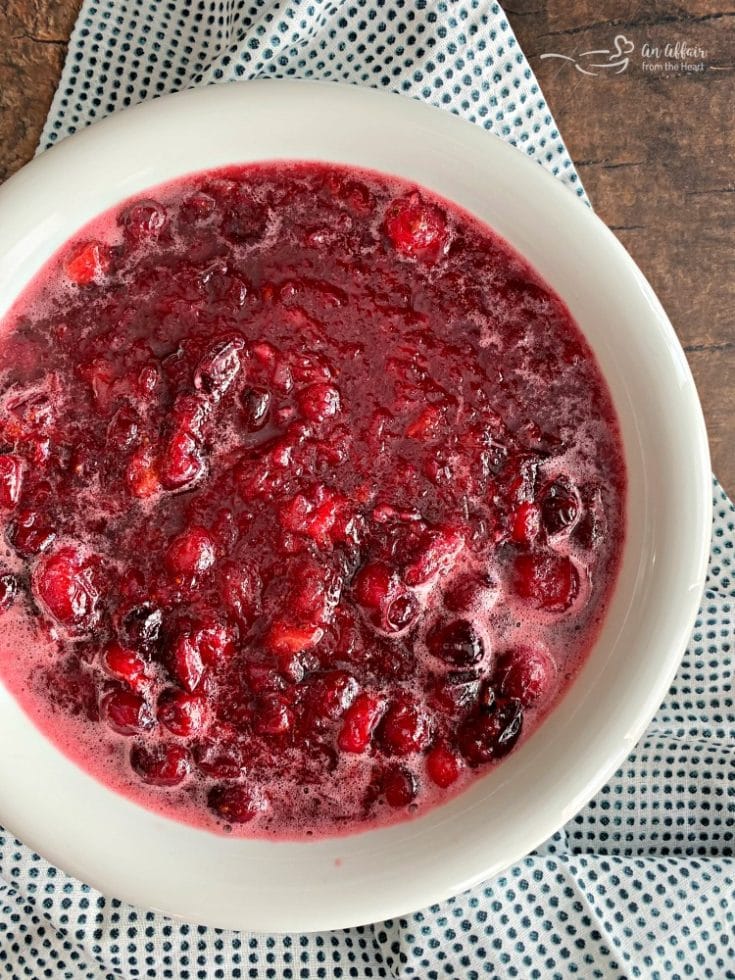 {My Mom's} Cranberry Sauce - Fresh cranberries with pineapple & orange.