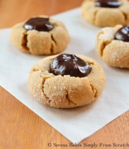 Peanut Butter Fudge Thumb Print Cookies serena bakes