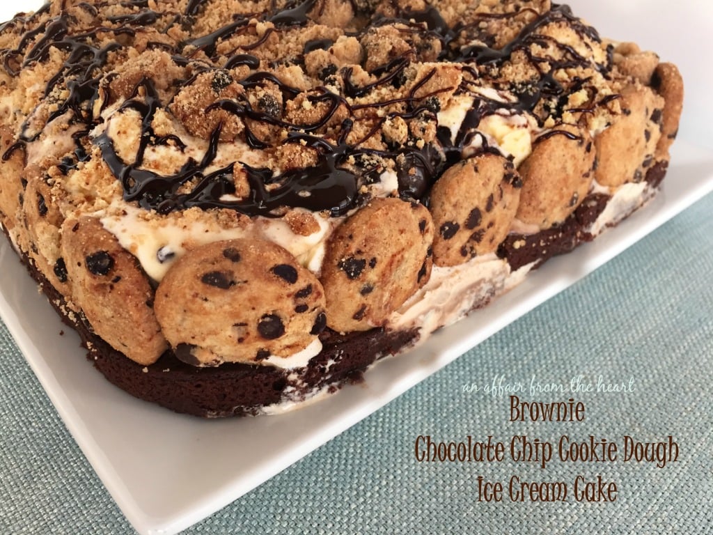 Brownie Chocolate Chip Cookie Dough Ice Cream Cake