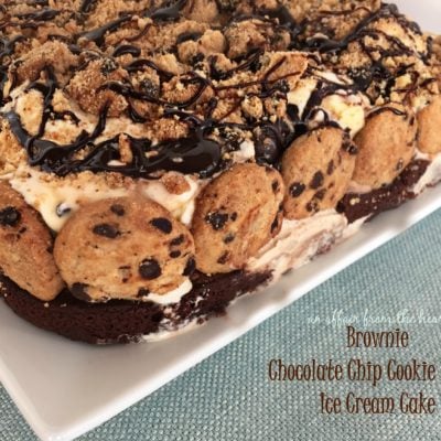 Brownie Chocolate Chip Cookie Dough Ice Cream Cake