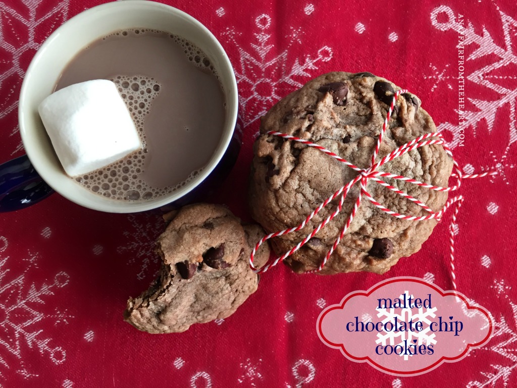 malted chocolate chip cookies