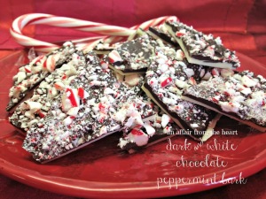 white and dark chocolate peppermint bark