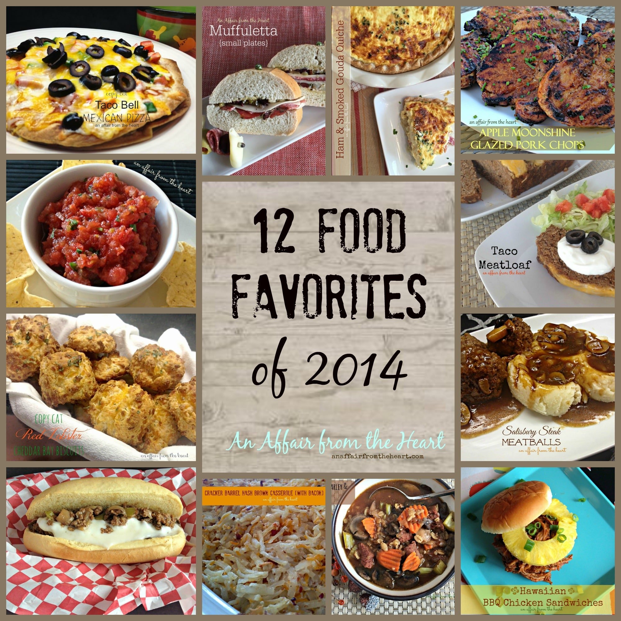 collage image with text 12 Food Favorites of 2014