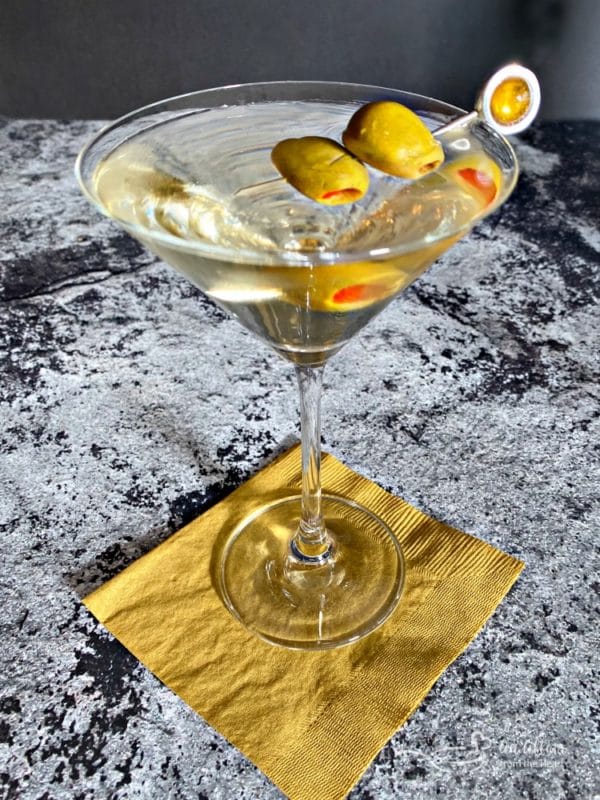 Dirty Vodka Martini with olives