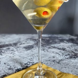 Dirty Vodka Martini with olives