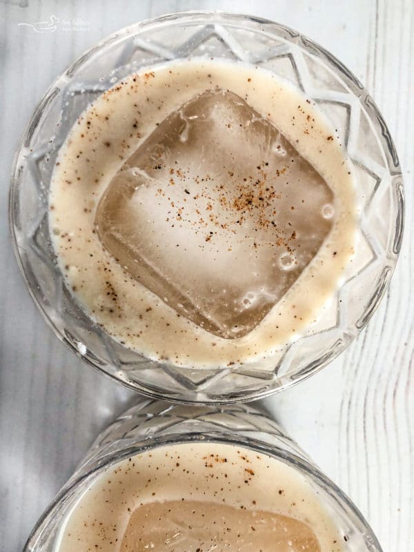 White Russian Cocktail with big cubes of ice