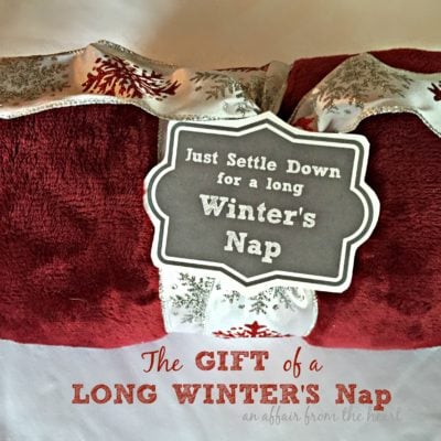 Settle Down for a Long Winter’s Nap Gift Idea / Printable Tag