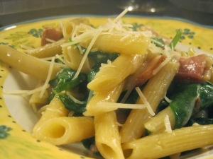 Bacon and Spinach Pasta with Parmesan - Oreos and Cool Whip