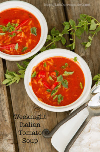 Easy Weeknight Italian Tomato Soup with or without Shrimp - from Life Currents