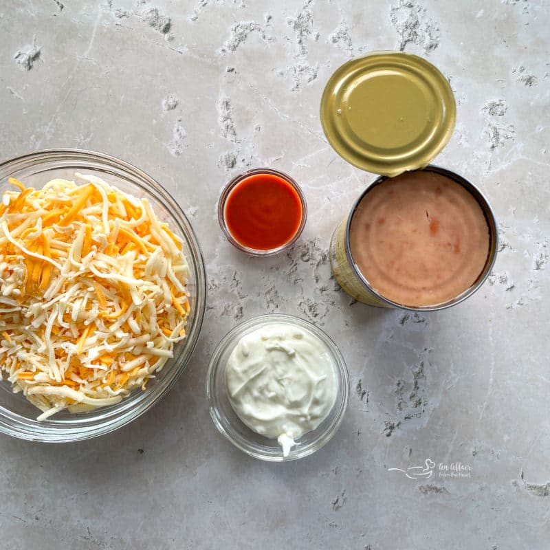 ingredients for Mexican bean dip