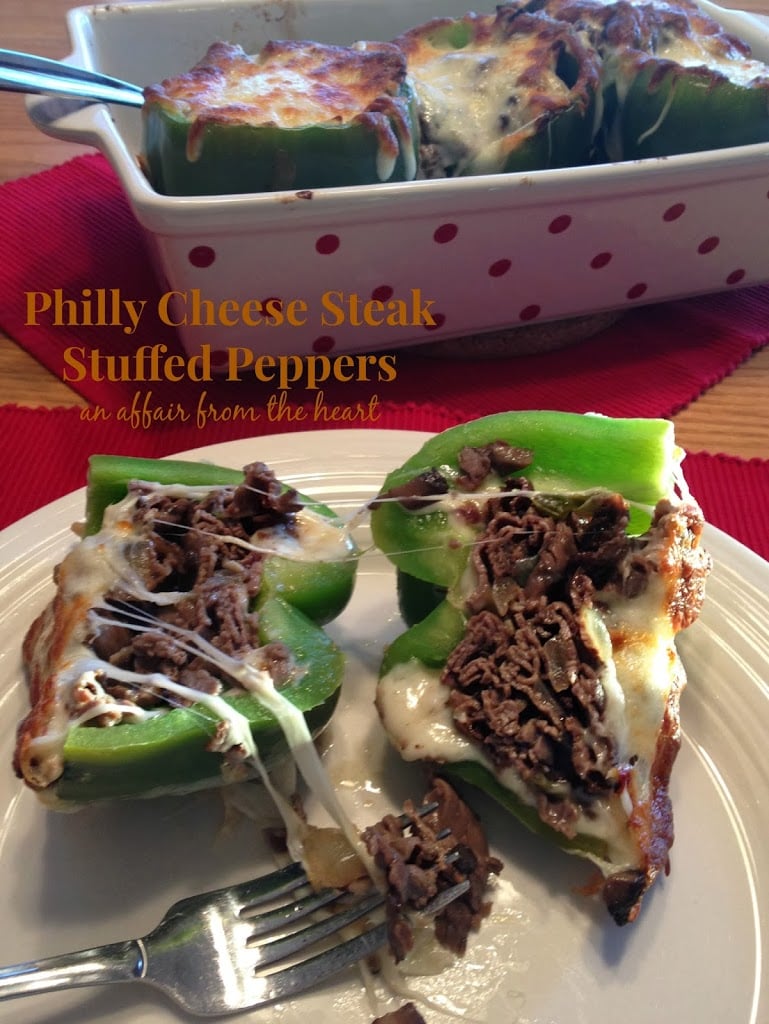 Philly Cheesesteak Stuffed Peppers - An Affair from the Heart