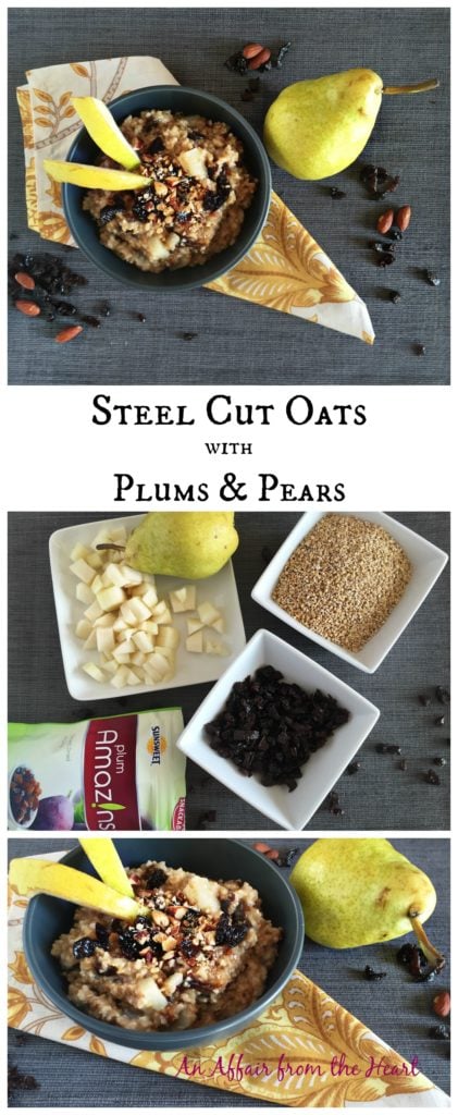 Steel Cut Oatmeal with Plum and Pears