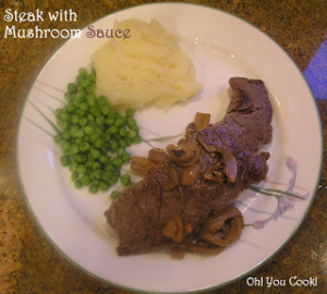 Strip Steak with Mushroom Sauce - Oh So You Cook