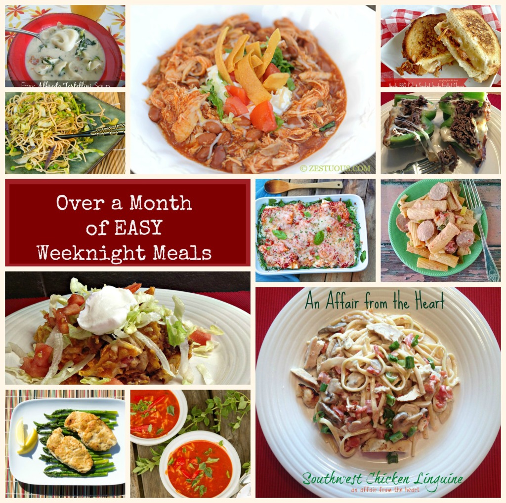 Over ONE MONTH'S worth of EASY WEEKNIGHT MEALS