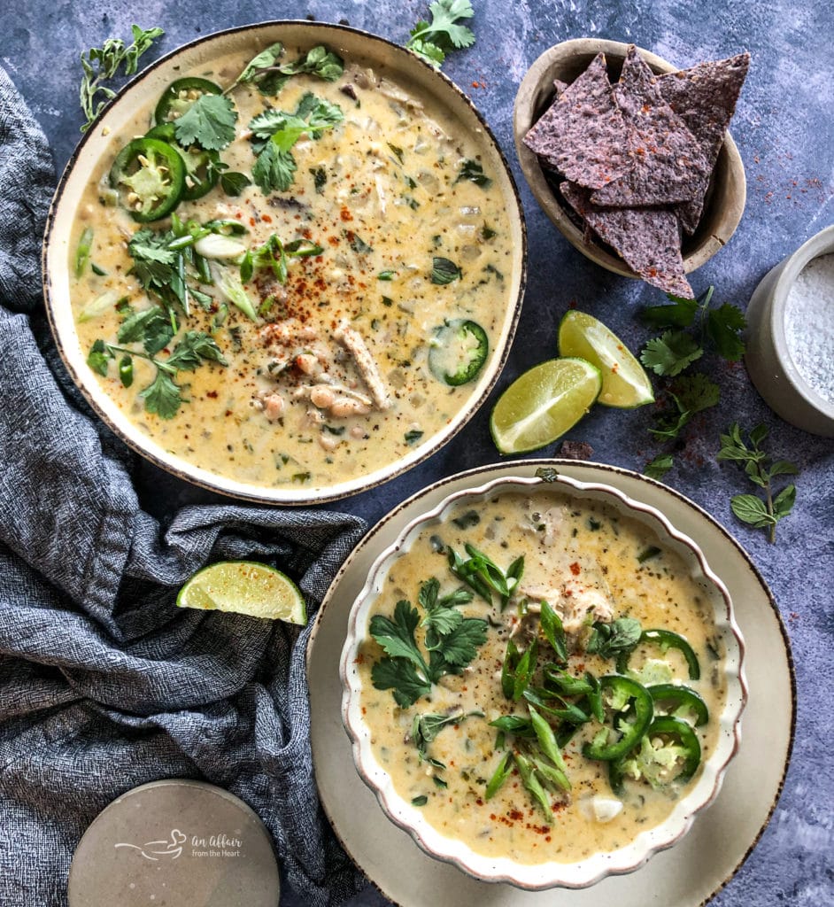 White Chicken Chili easy creamy chicken chili dish