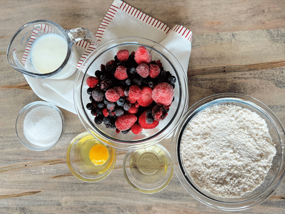 Ingredients for berry muffins