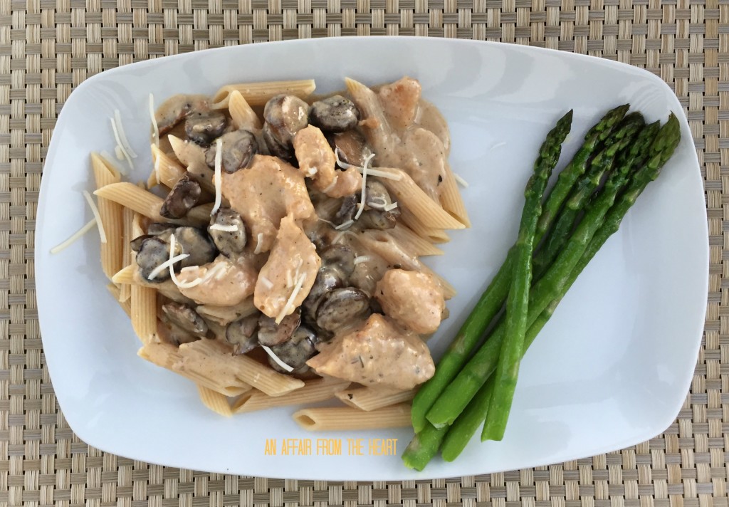 Chicken with Mushrooms and Asiago Cream Sauce