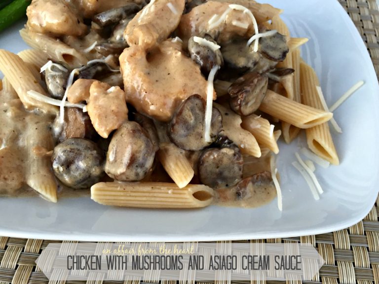 Chicken with Mushrooms & Asiago Cream Sauce