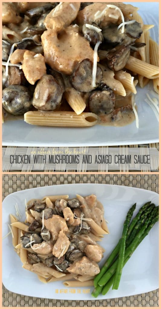 Chicken with Mushrooms and Asiago Cream Sauce