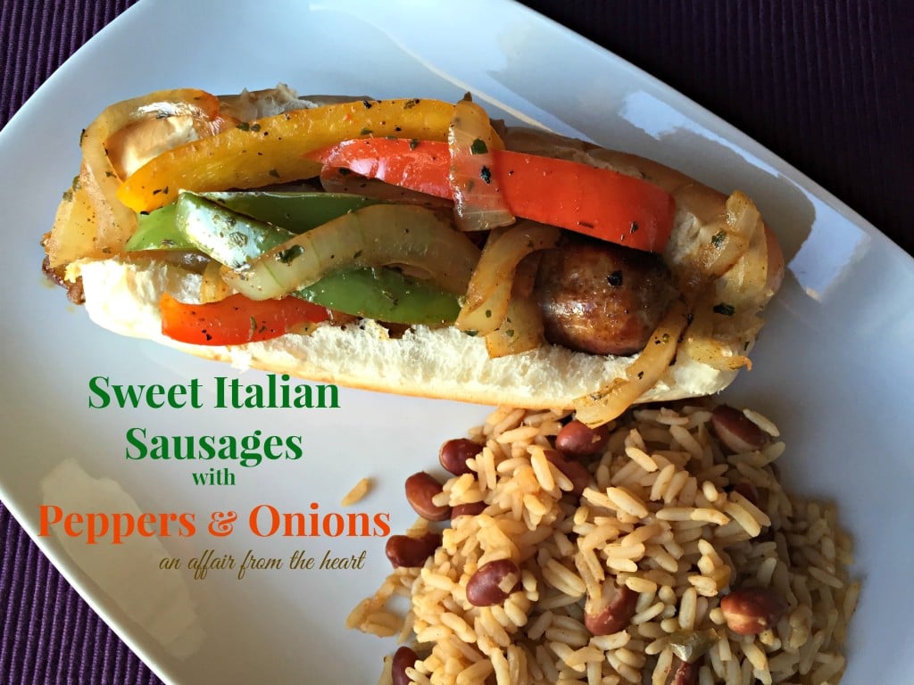 sweet italian sausages with peppers and onions