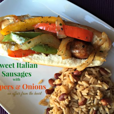 Sweet Italian Sausages with Peppers & Onions