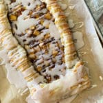 baked apple pumpkin strudel with icing