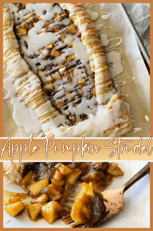 two images for apple pumpkin danish with Pinterest text
