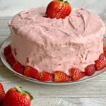 Strawberry Cake on a white plate