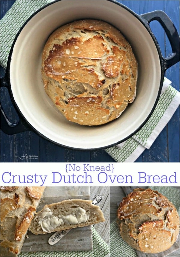 No Knead Crusty Dutch Oven Bread - Easy, Only Four Ingredients