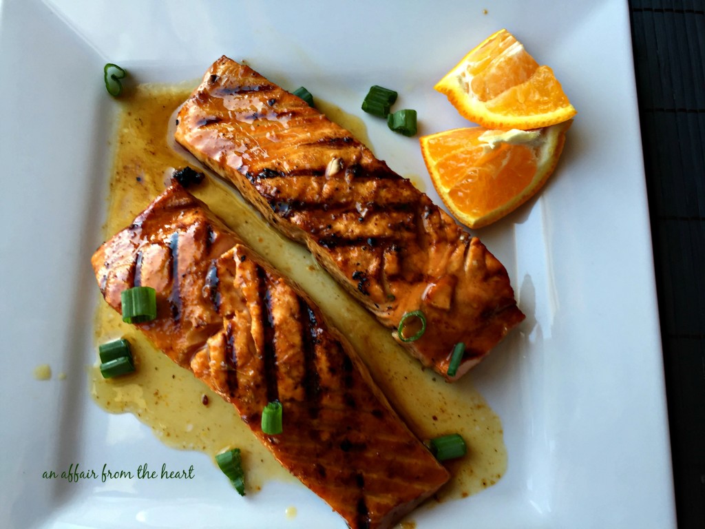 Sesame Ginger Salmon over Crunchy Ramen Slaw