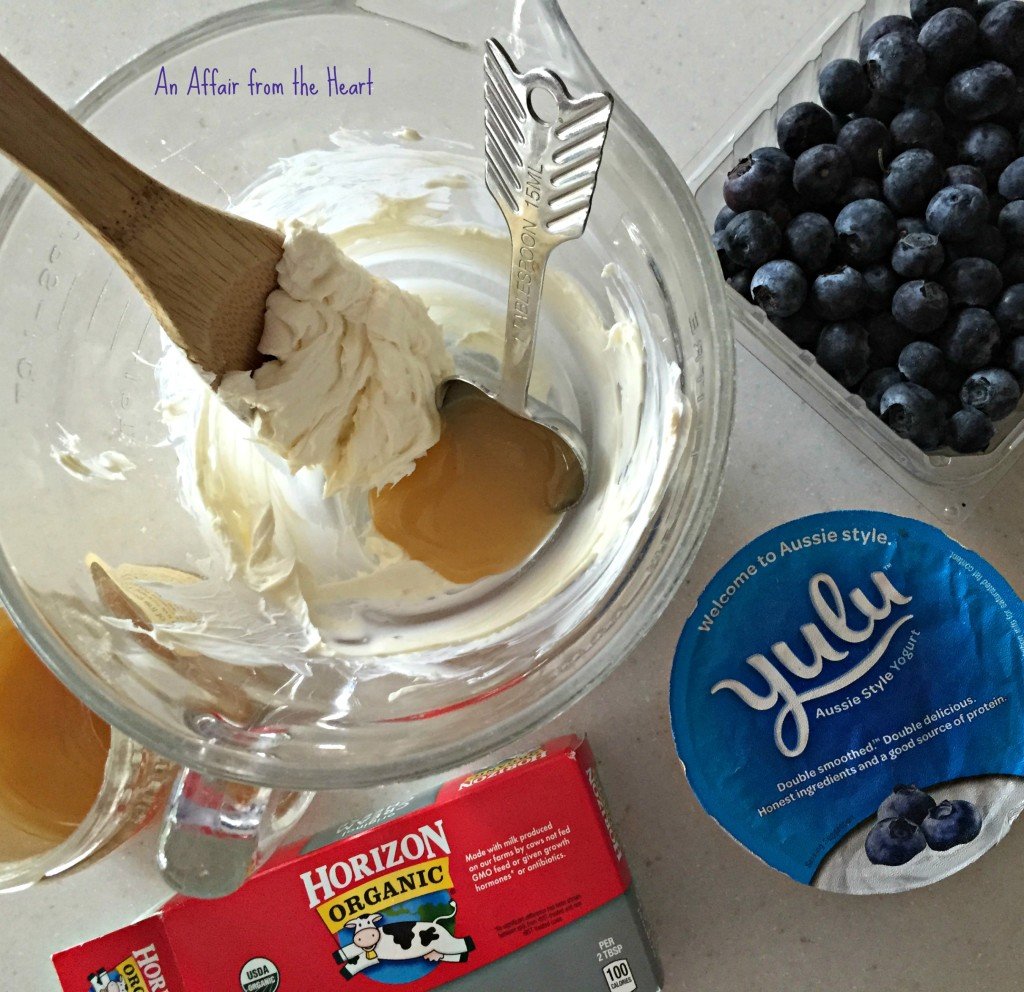 blueberry fruit dip prep