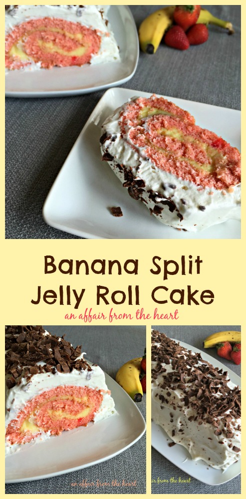 Banana Split Jelly Roll Cake