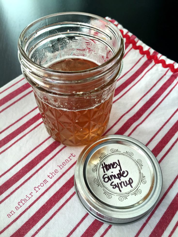 Honey Simple Syrup in a mason jar