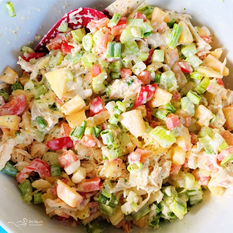 chopped ingredients in white bowl