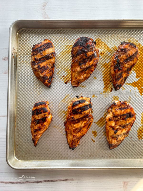 chicken on baking sheet