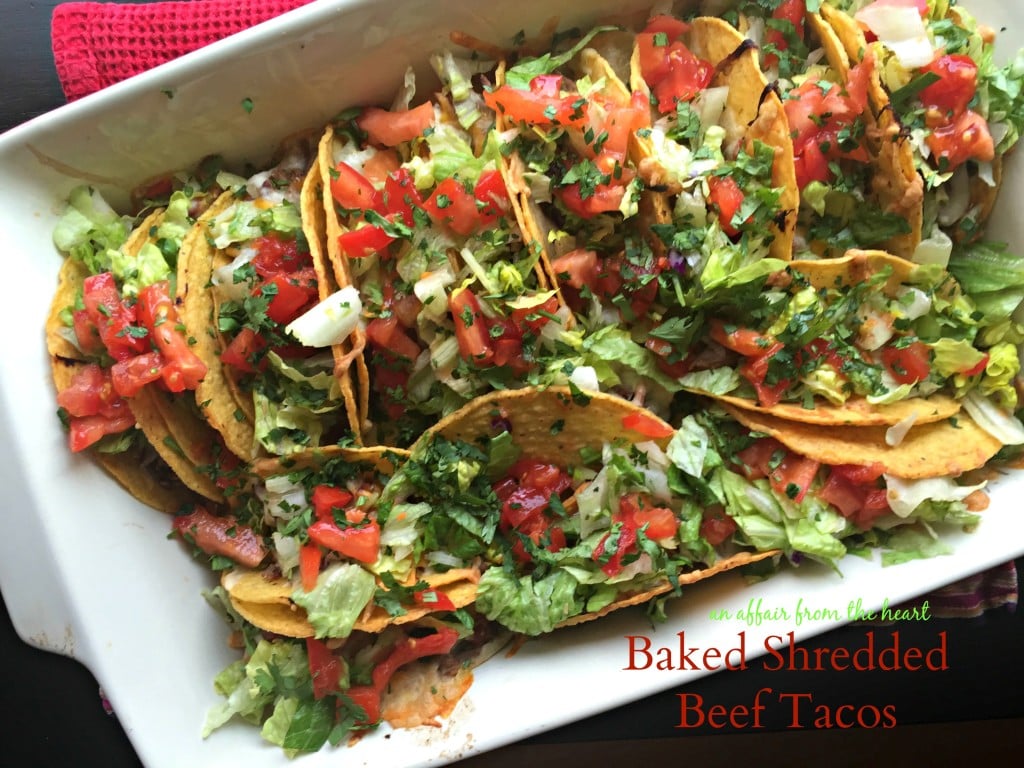 baked shredded beef tacos