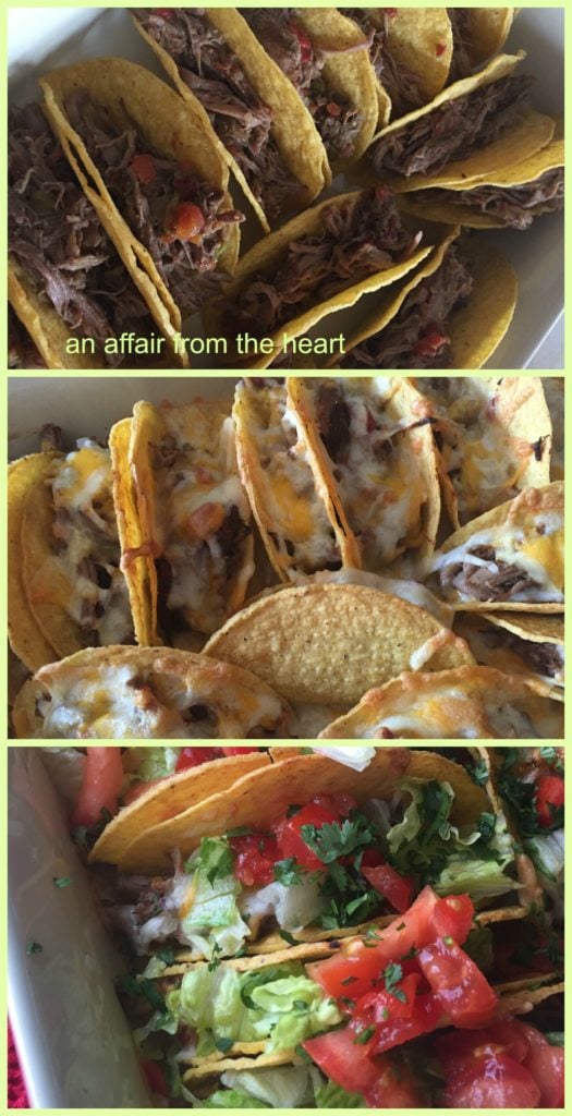 baked shredded beef tacos