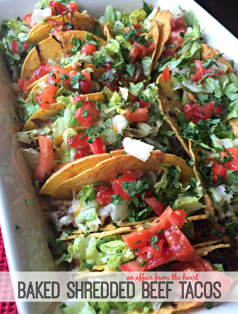 baked shredded beef tacos