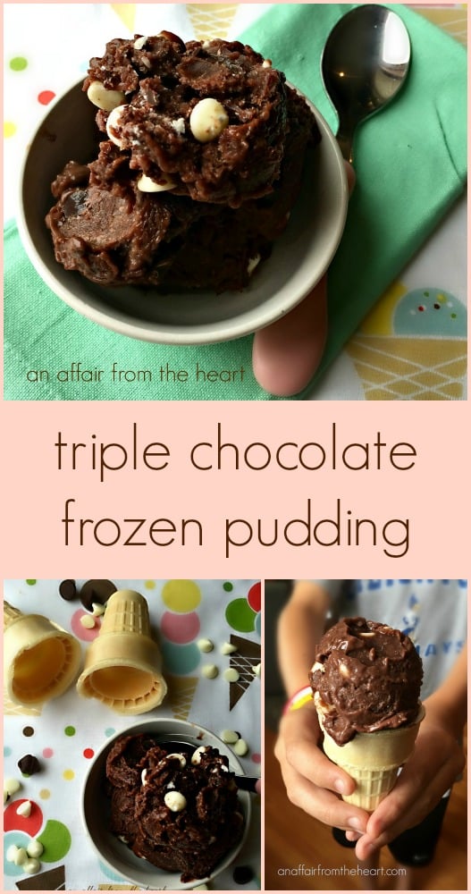 triple chocolate frozen pudding 