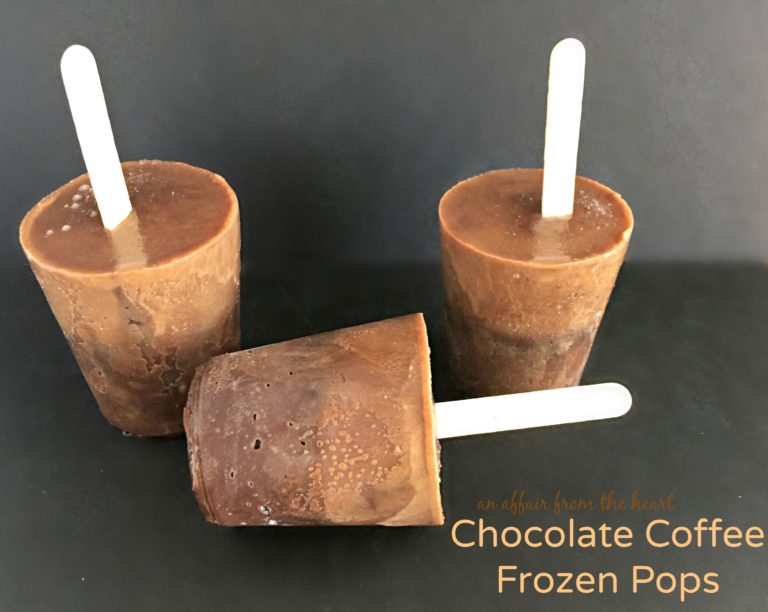 close up of 3 Chocolate Coffee Frozen Pops