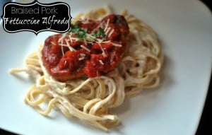 Braised Pork Fettuccine Alfredo