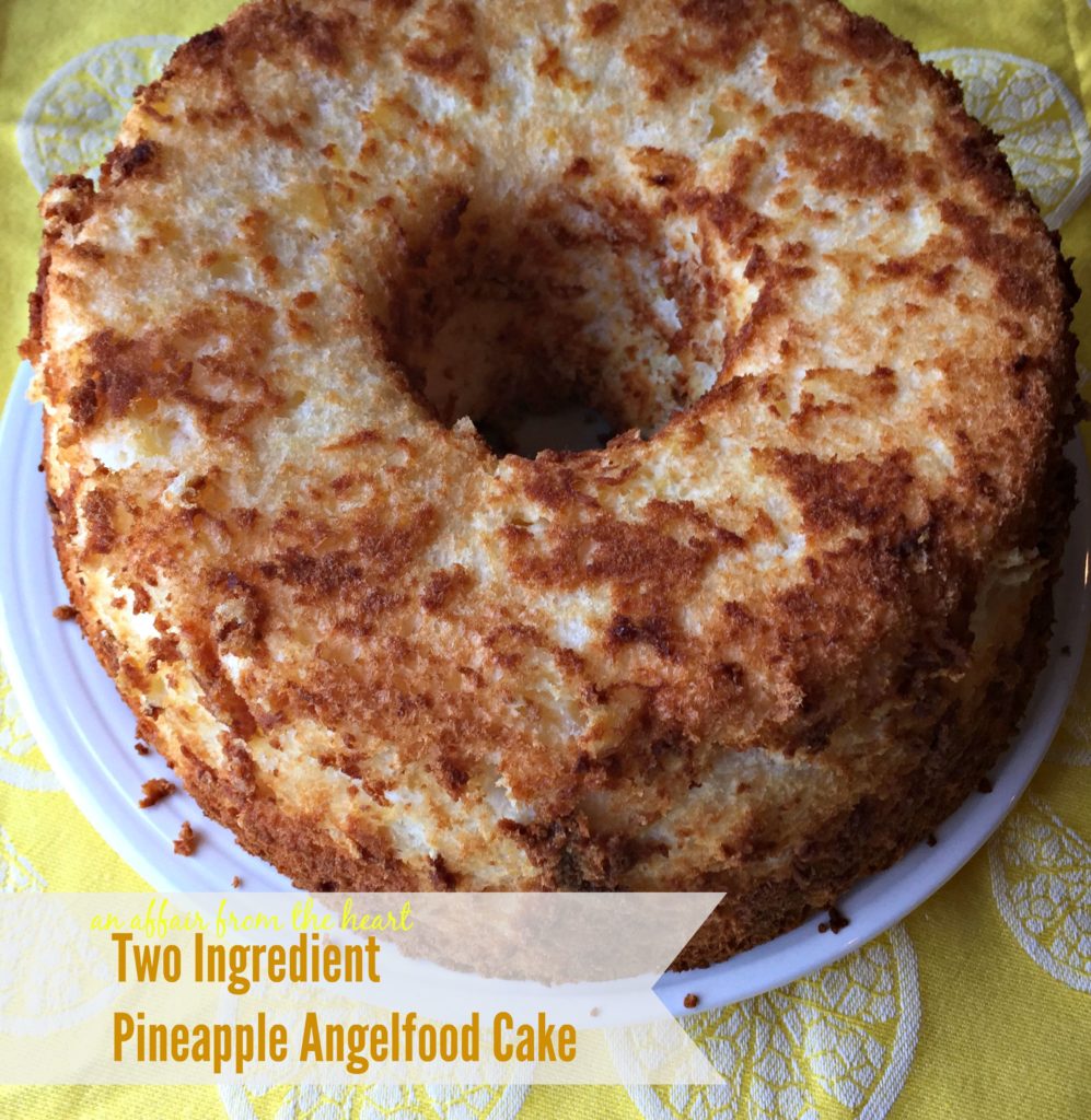 Two ingredient Pineapple Angel Food Cake